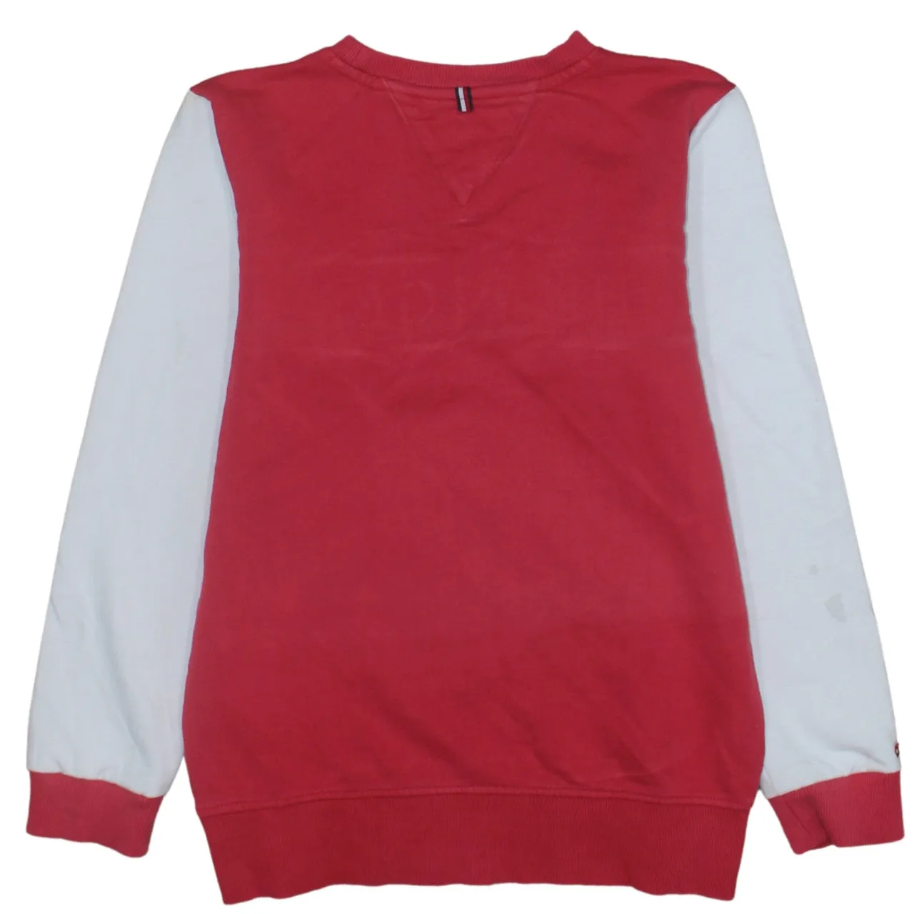 Tommy Hilfiger Red White Sweatshirt Men's XSmall Embroidered Hilfiger Logo Colour Block Pullover sold by Vintage Club product image thumbnail 2