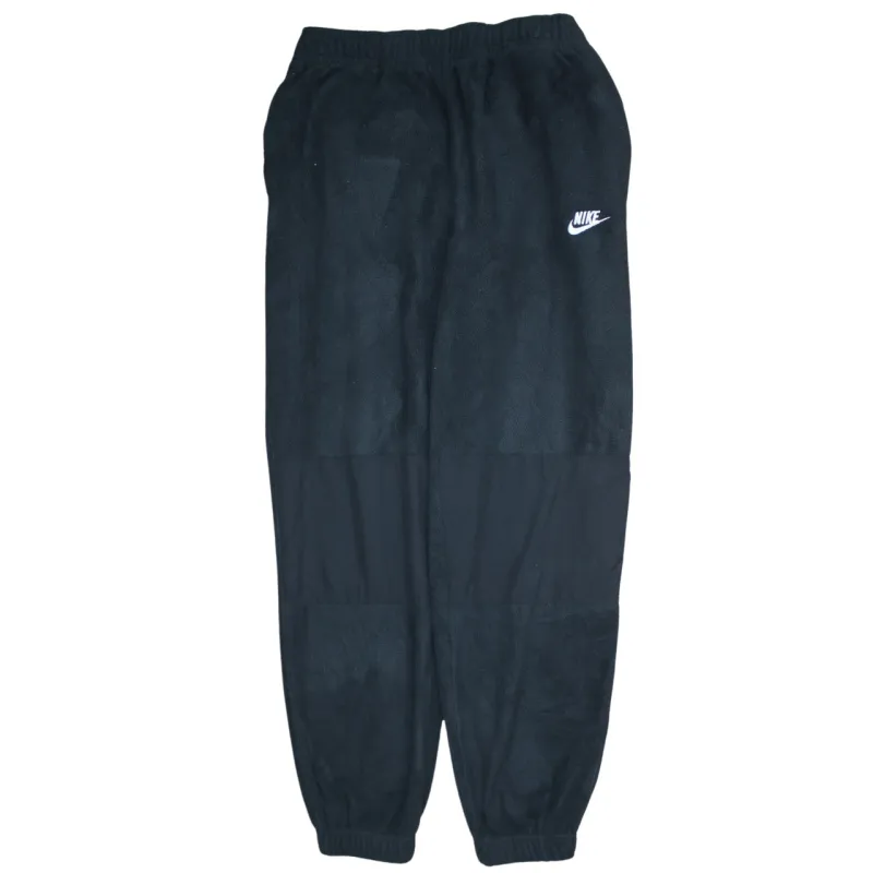 Nike Black Fleece Joggers Men's Large Embroidered Swoosh Panelled Elasticated Cuffs Sweatpants sold by Vintage Club