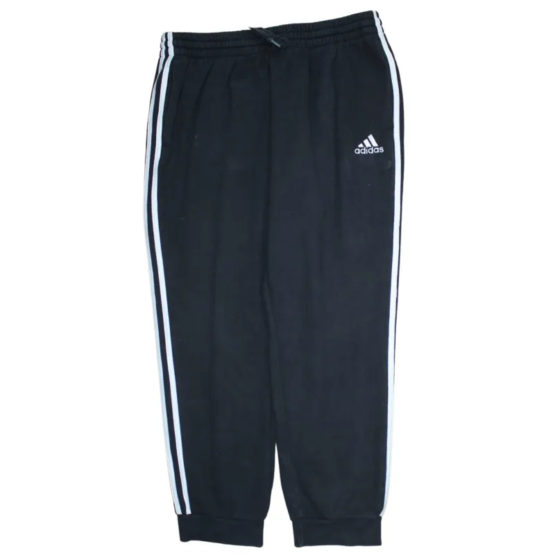 Adidas Black Joggers Men's XLarge Three Stripe Legs Embroidered Logo Cuffed Sweatpants sold by Vintage Club