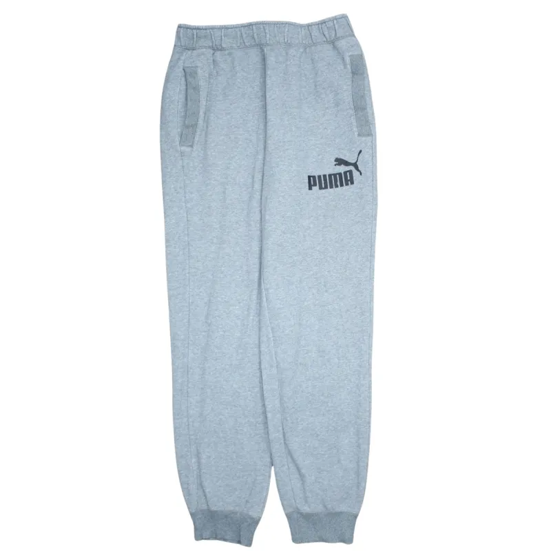 Puma Light Grey Joggers Men's Medium Printed Logo Elasticated Cuffs Waist Sweatpants made by Puma