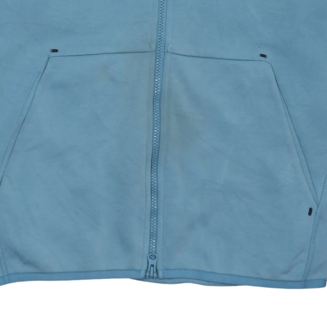 Nike Light Blue Full Zip Hoodie Men's Medium Printed Swoosh Logo Front Pockets Sweatshirt sold by Vintage Club product image thumbnail 4