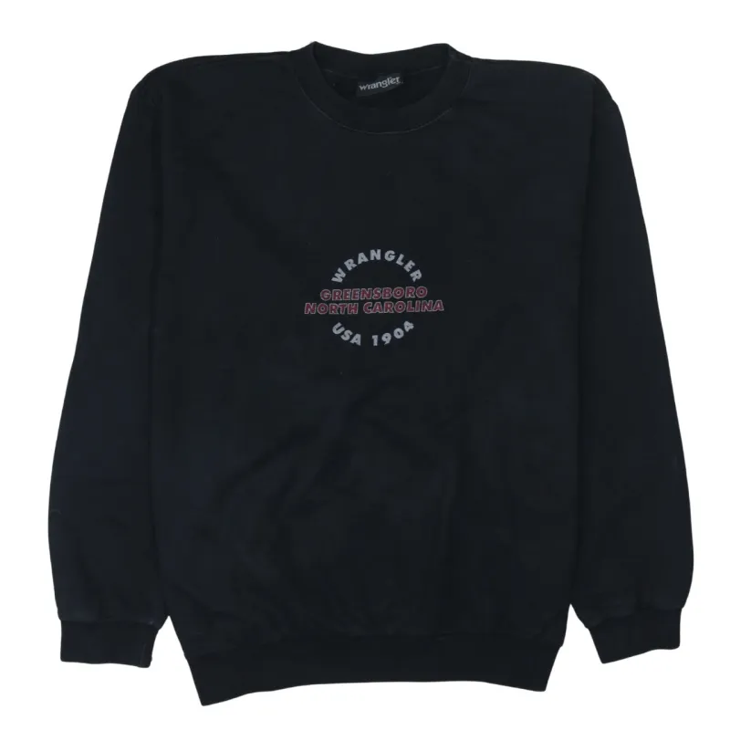Wrangler 90's Spellout Crew Neck Sweatshirt XXLarge (2XL) Black made by Wrangler
