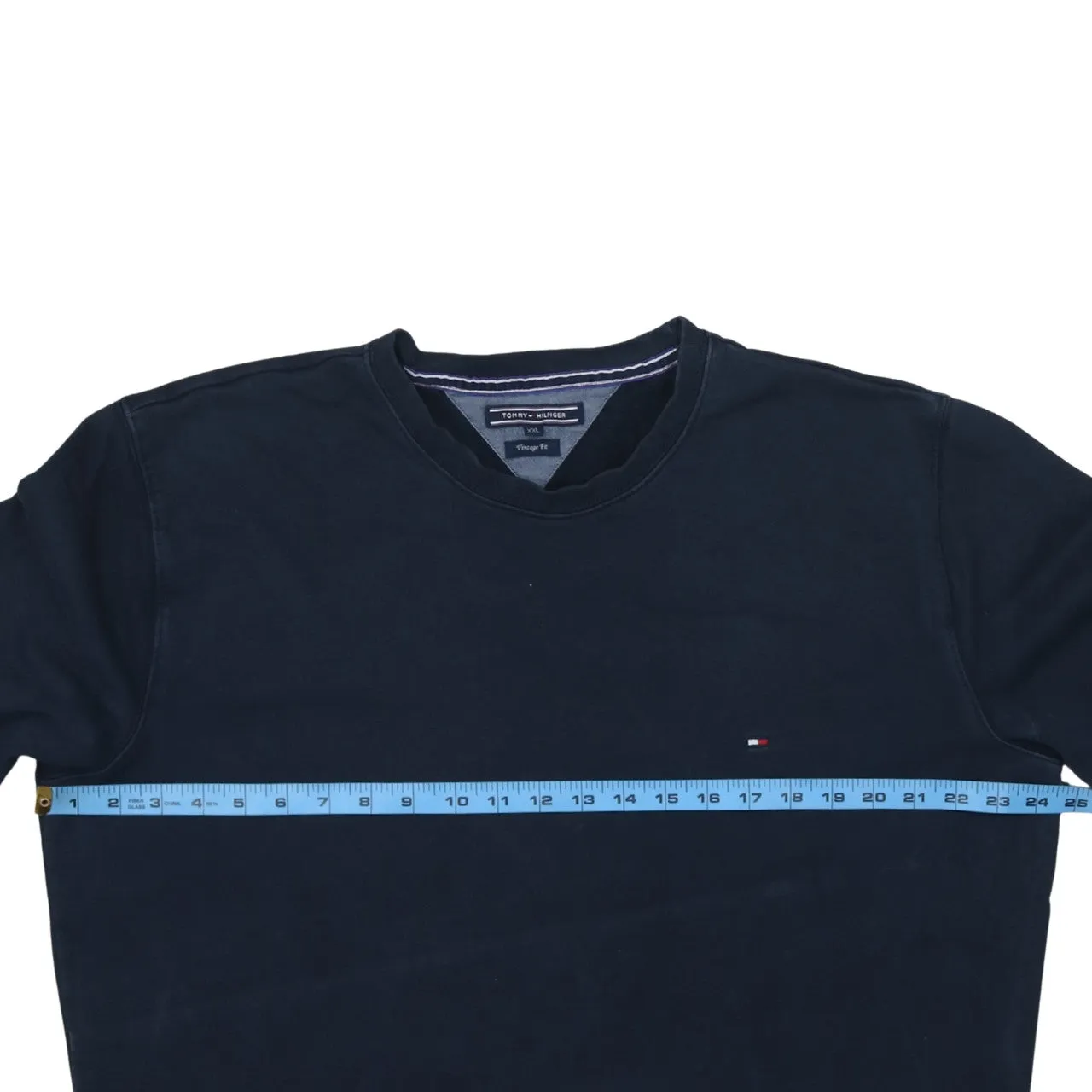 Tommy Hilfiger Navy Blue Sweatshirt Women’s XXL Small Flag Logo Crewneck Pullover Top sold by Vintage Club product image thumbnail 5