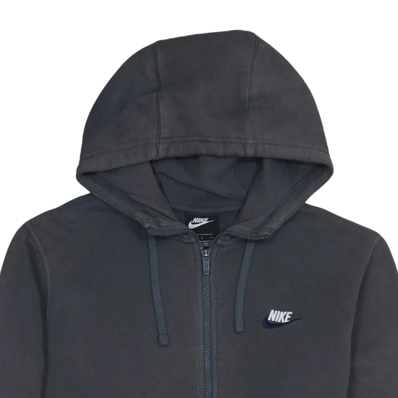 Nike Charcoal Grey Zip Hoodie Men's Small Embroidered Logo Split Pocket Sweatshirt sold by Vintage Club product image thumbnail 3