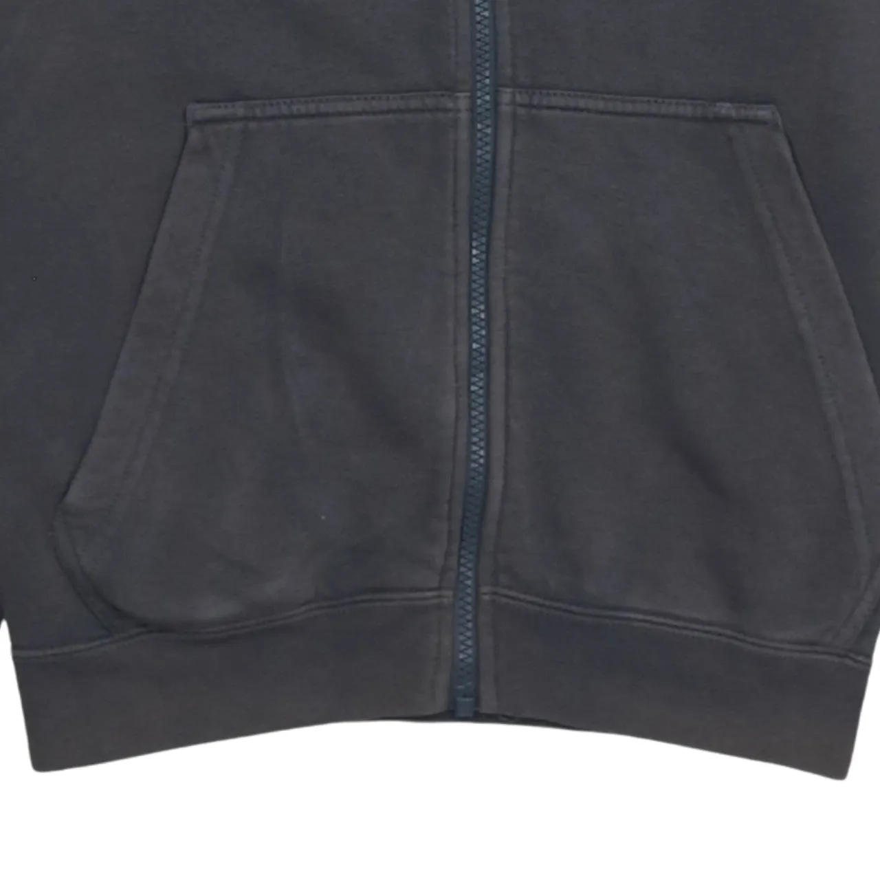 Nike Charcoal Grey Zip Hoodie Men's Small Embroidered Logo Split Pocket Sweatshirt sold by Vintage Club product image thumbnail 4