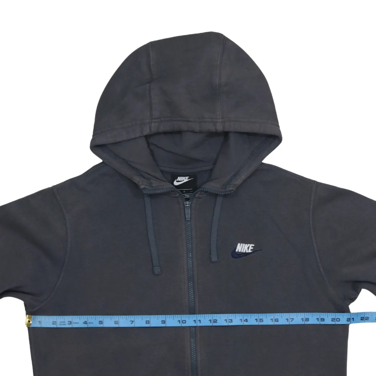 Nike Charcoal Grey Zip Hoodie Men's Small Embroidered Logo Split Pocket Sweatshirt sold by Vintage Club product image thumbnail 5