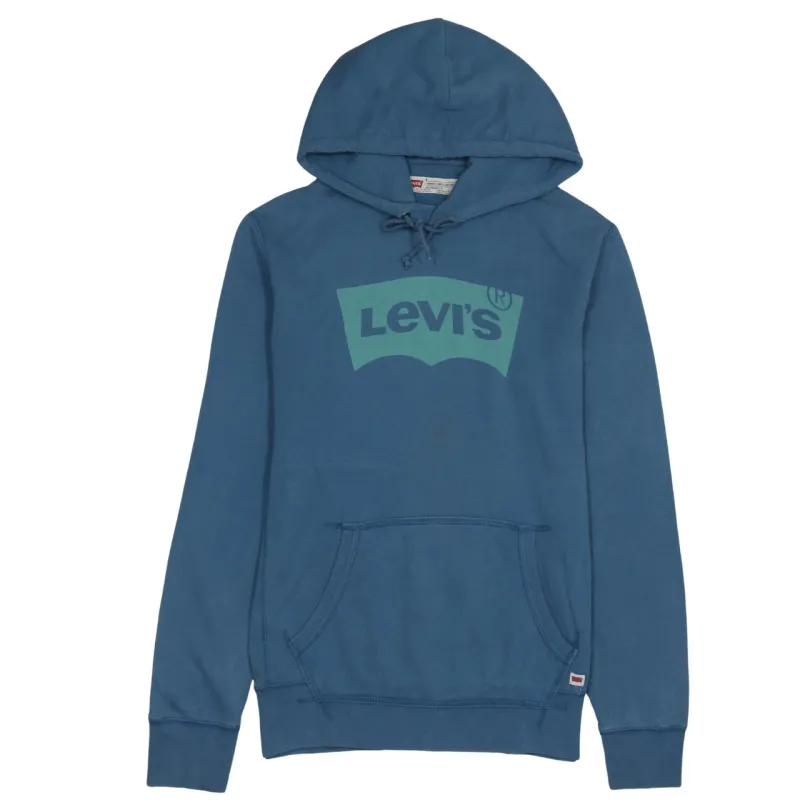 Levi's 90's Spellout Pullover Hoodie Medium Blue sold by Vintage Club