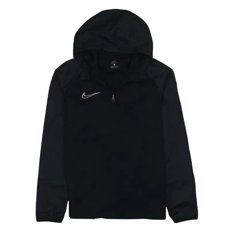 Nike Black Dri-Fit Hoodie Women’s Large Quarter Zip Swoosh Logo Lightweight Pullover Top sold by Vintage Club
