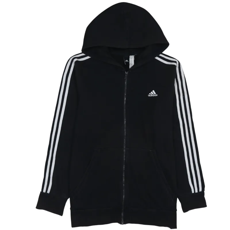 Adidas 90's Striped Sleeves Full Zip Up Hoodie XLarge Black sold by Vintage Club