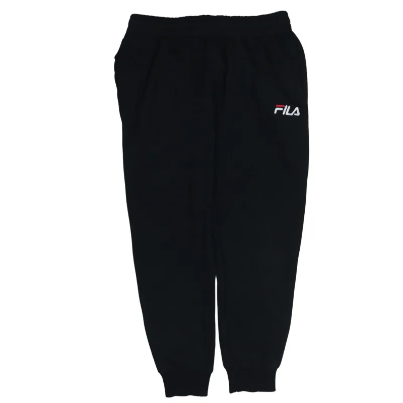 Fila Black Joggers Men's Large Embroidered Logo Elastic Waist Cuffed Sweatpants made by Fila