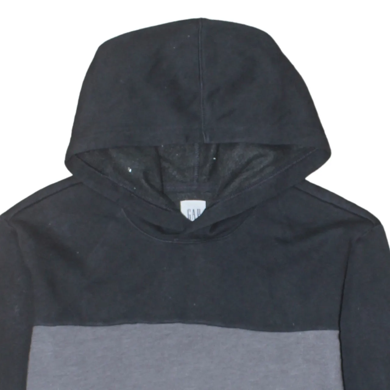 Gap Black Grey Hoodie Men's Medium Colour Block Fleece Lined Front Pocket Sweatshirt sold by Vintage Club product image thumbnail 3