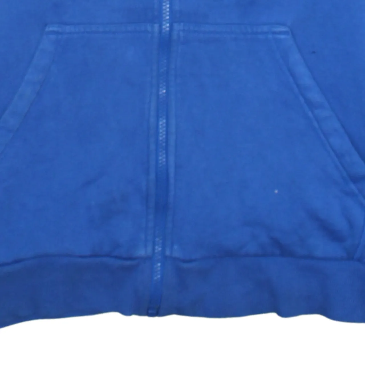 Adidas Blue Zip Hoodie Women's Large Embroidered Logo Three Stripe Sleeves Sweatshirt sold by Vintage Club product image thumbnail 4