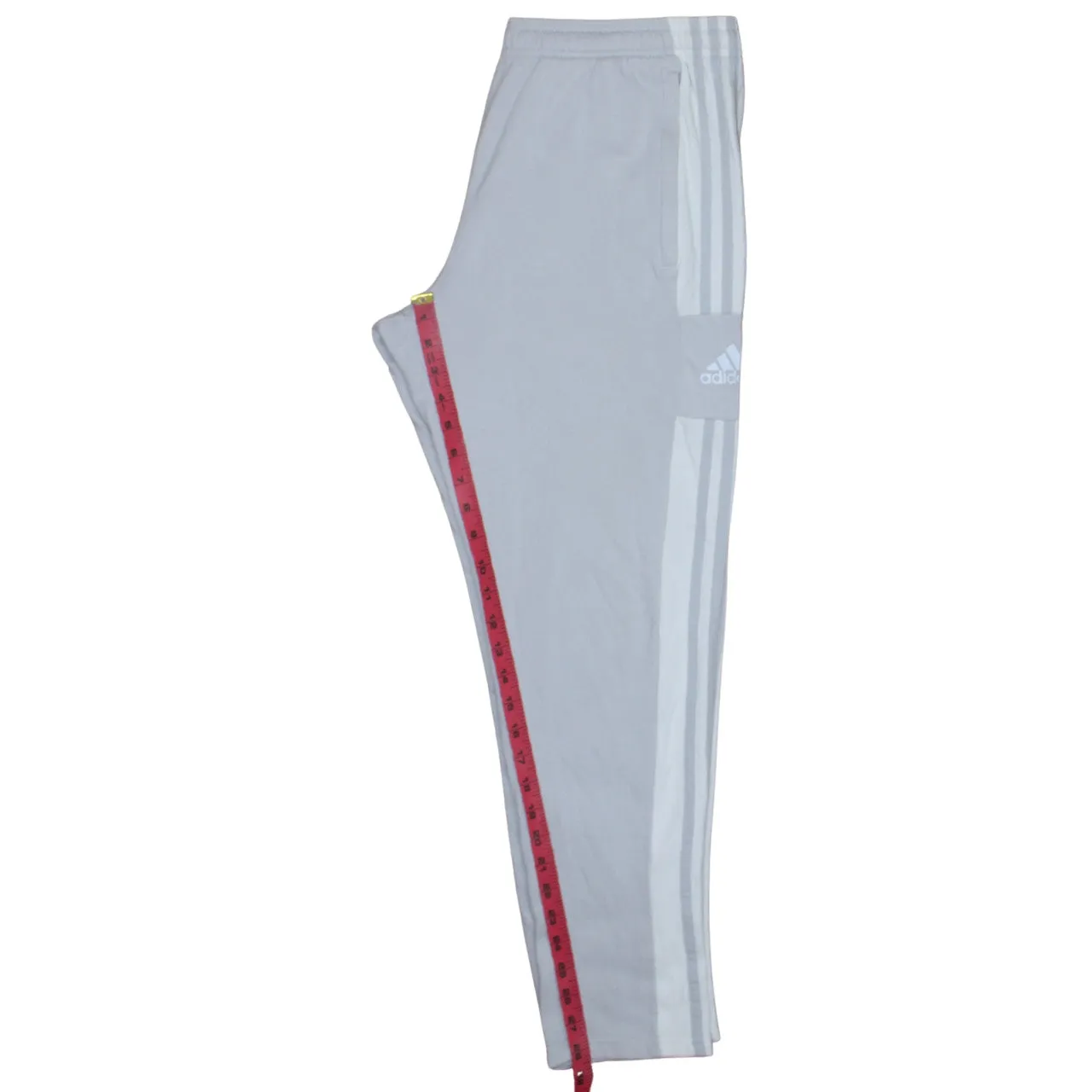 Adidas Light Grey Joggers Men's 32 Printed Logo Three Stripe Elastic Waist Sweatpants sold by Vintage Club product image thumbnail 5