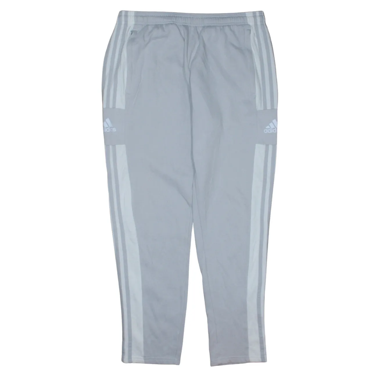 Adidas Light Grey Joggers Men's 32 Printed Logo Three Stripe Elastic Waist Sweatpants sold by Vintage Club