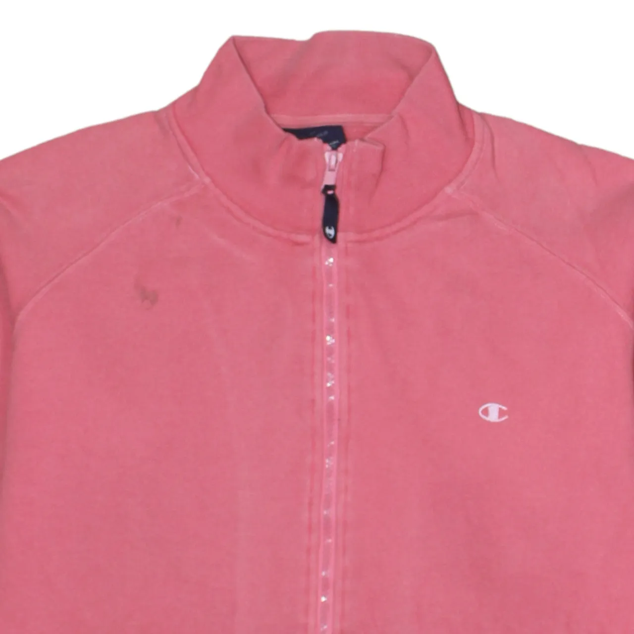 Champion Pink Full Zip Sweatshirt Women’s Large Embroidered C Logo Funnel Neck Pockets Top sold by Vintage Club product image thumbnail 3