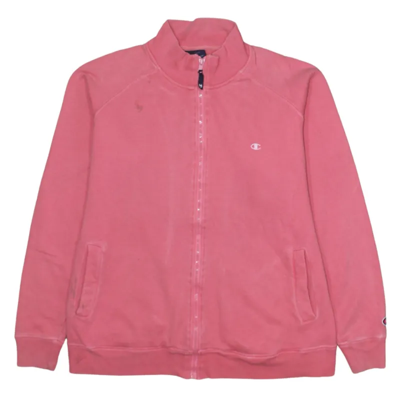 Champion Pink Full Zip Sweatshirt Women’s Large Embroidered C Logo Funnel Neck Pockets Top sold by Vintage Club