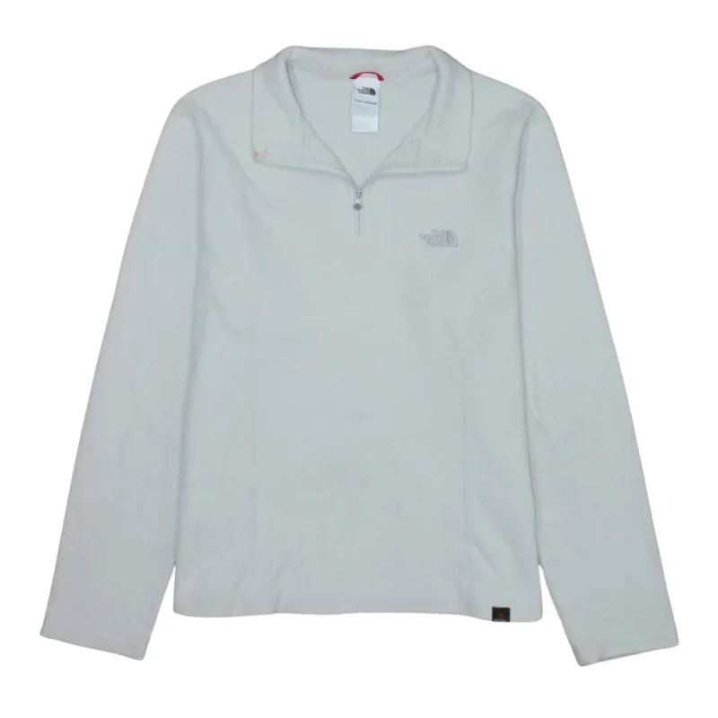 The North Face Off White Fleece Jumper Women’s Large Embroidered Logo Quarter Zip Pullover Top sold by Vintage Club