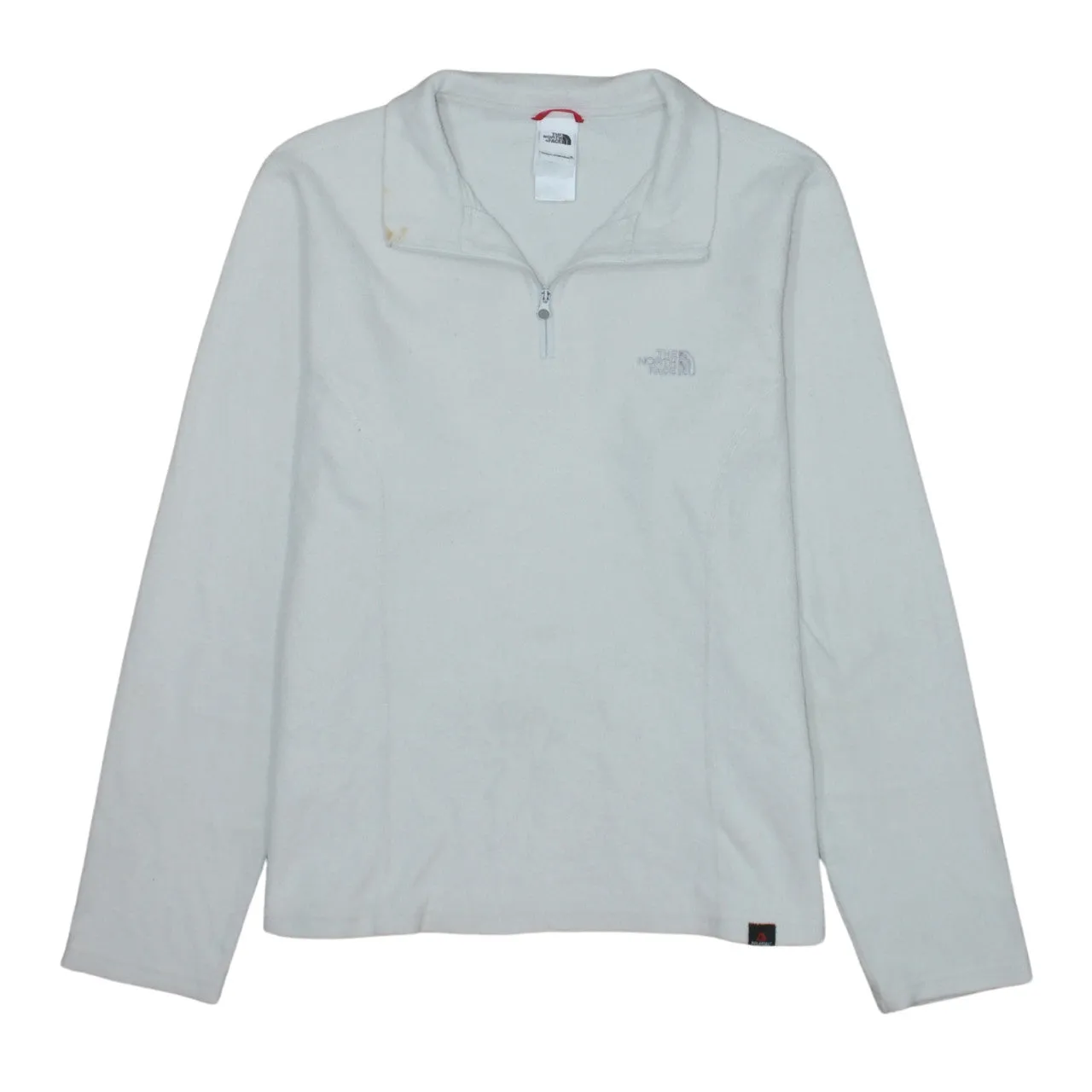 The North Face Off White Fleece Jumper Women’s Large Embroidered Logo Quarter Zip Pullover Top sold by Vintage Club