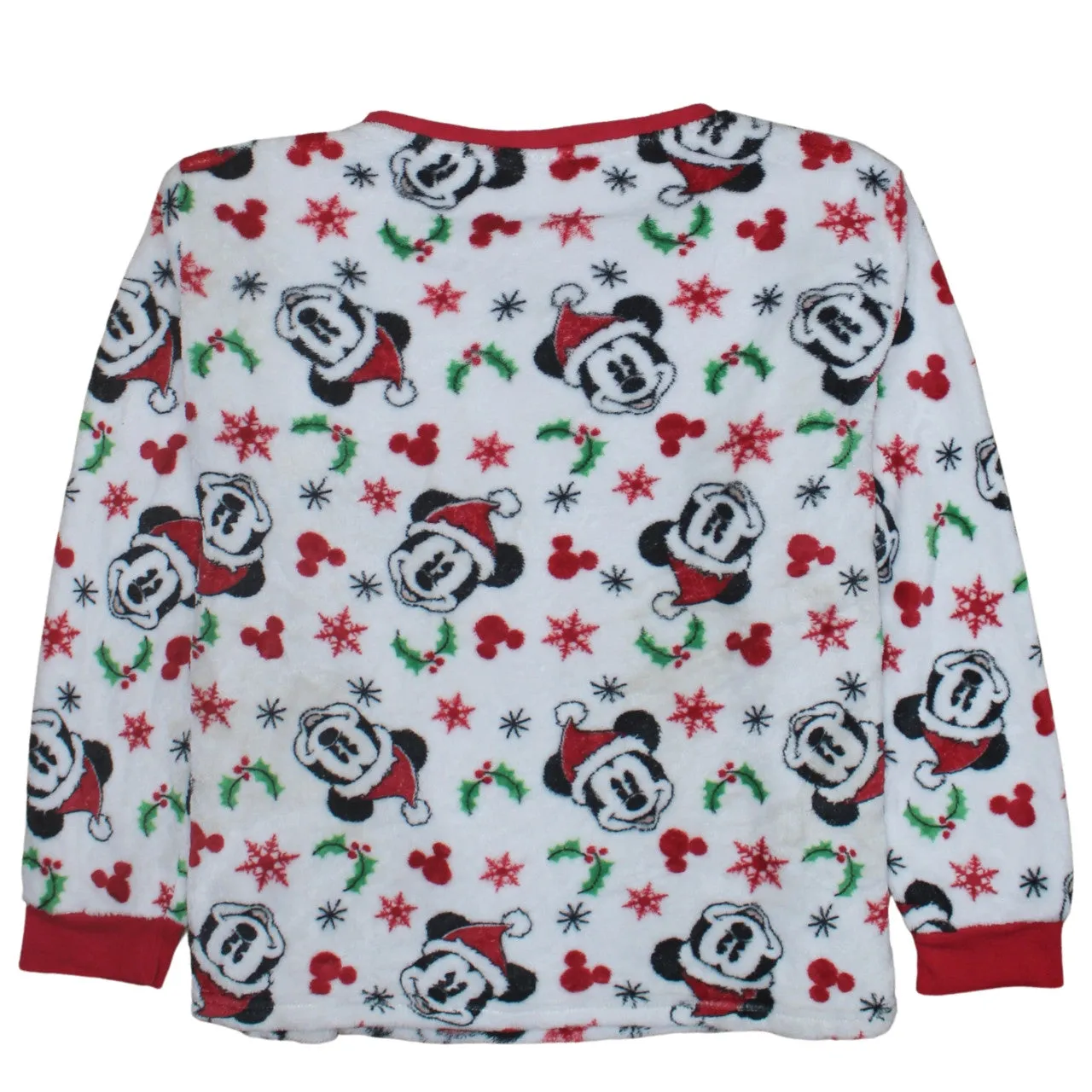 Disney White Fleece Sweatshirt Men’s XLarge Mickey Mouse Christmas Print Pullover Top sold by Vintage Club product image thumbnail 2
