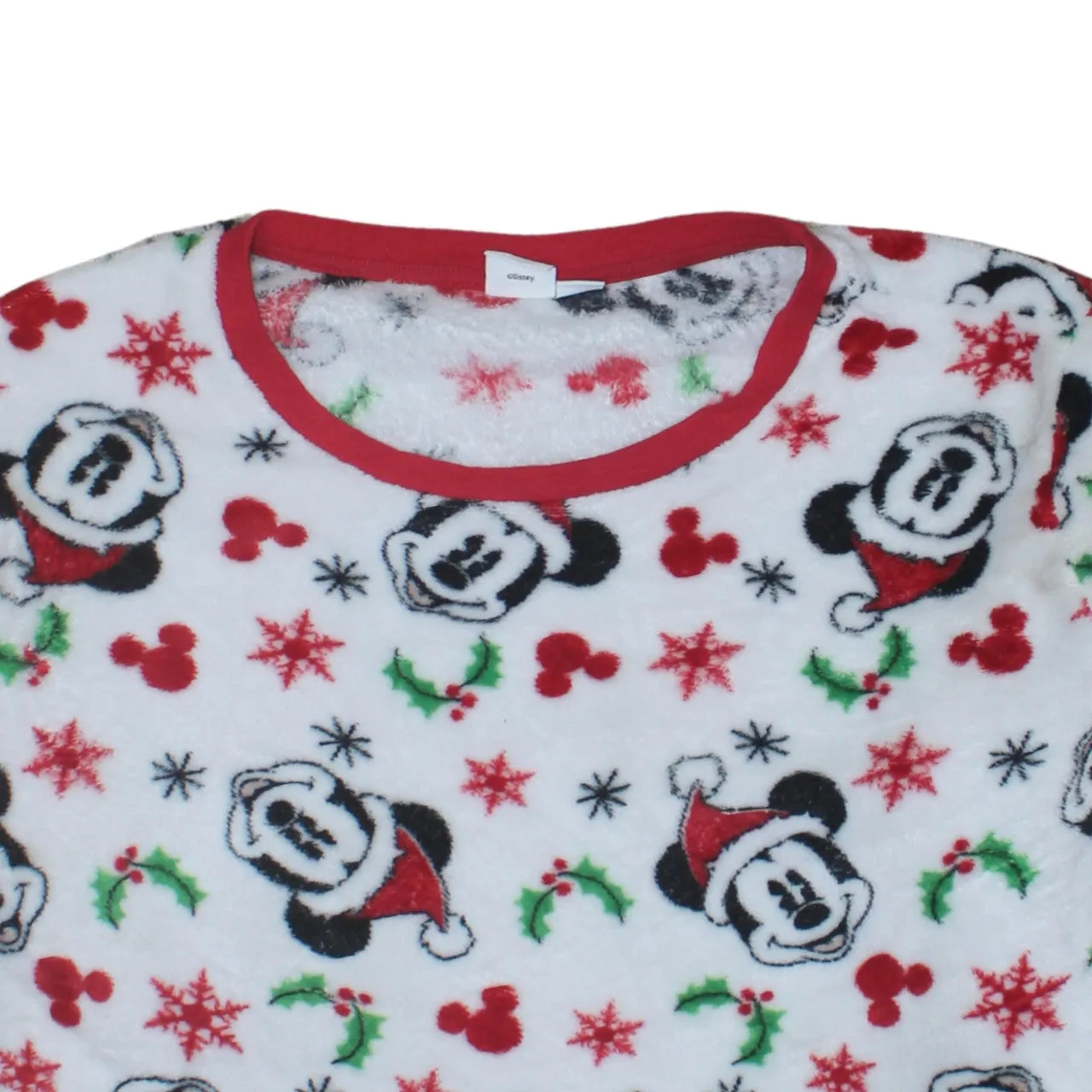 Disney White Fleece Sweatshirt Men’s XLarge Mickey Mouse Christmas Print Pullover Top sold by Vintage Club product image thumbnail 3