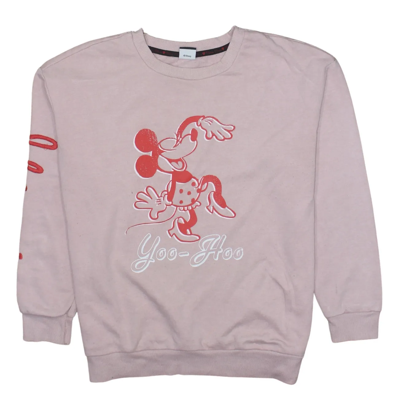 Disney Pink Sweatshirt Men's Medium Minnie Mouse Printed Graphic Crewneck Pullover Top sold by Vintage Club