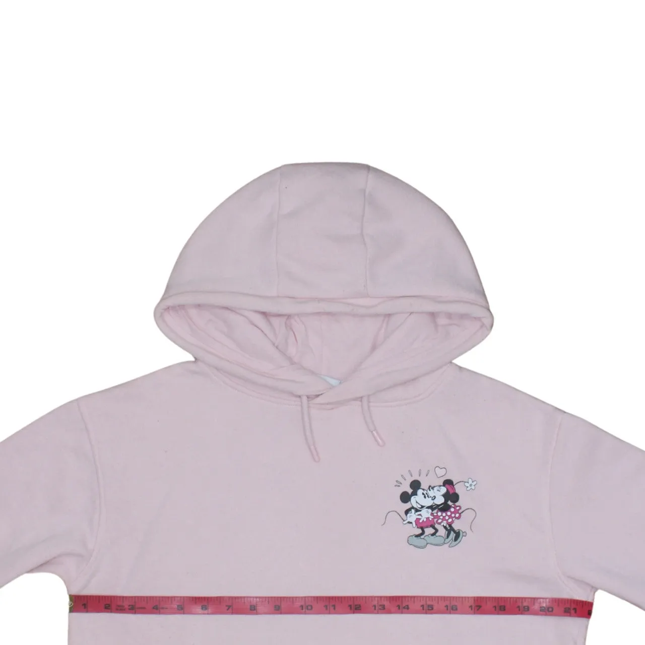 Disney Pink Hoodie Women’s Medium Minnie Mouse Printed Chest Graphic Pullover Sweatshirt sold by Vintage Club product image thumbnail 5