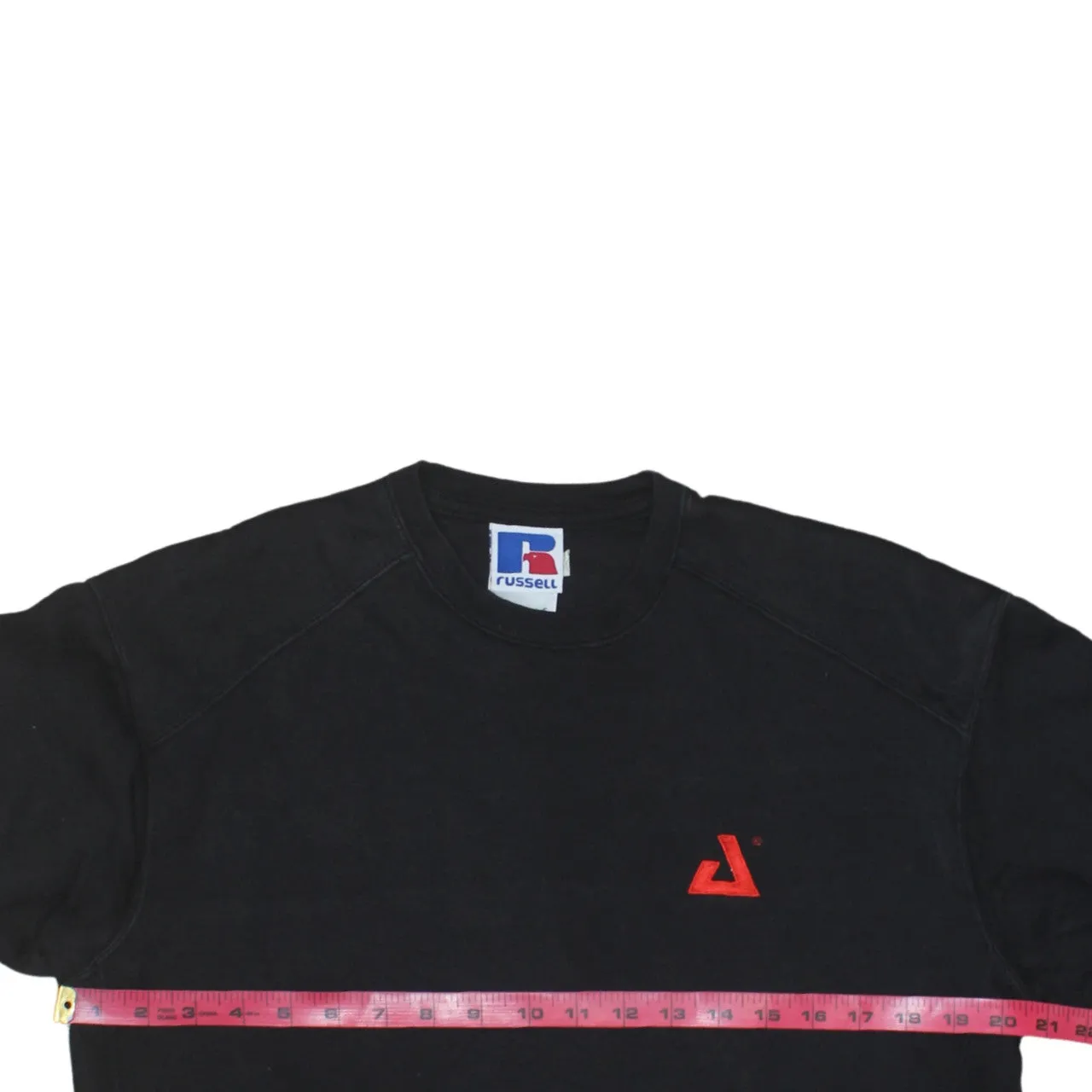Russell Athletic Black Sweatshirt Men's Small Embroidered Red Logo Crewneck Pullover Top sold by Vintage Club product image thumbnail 5