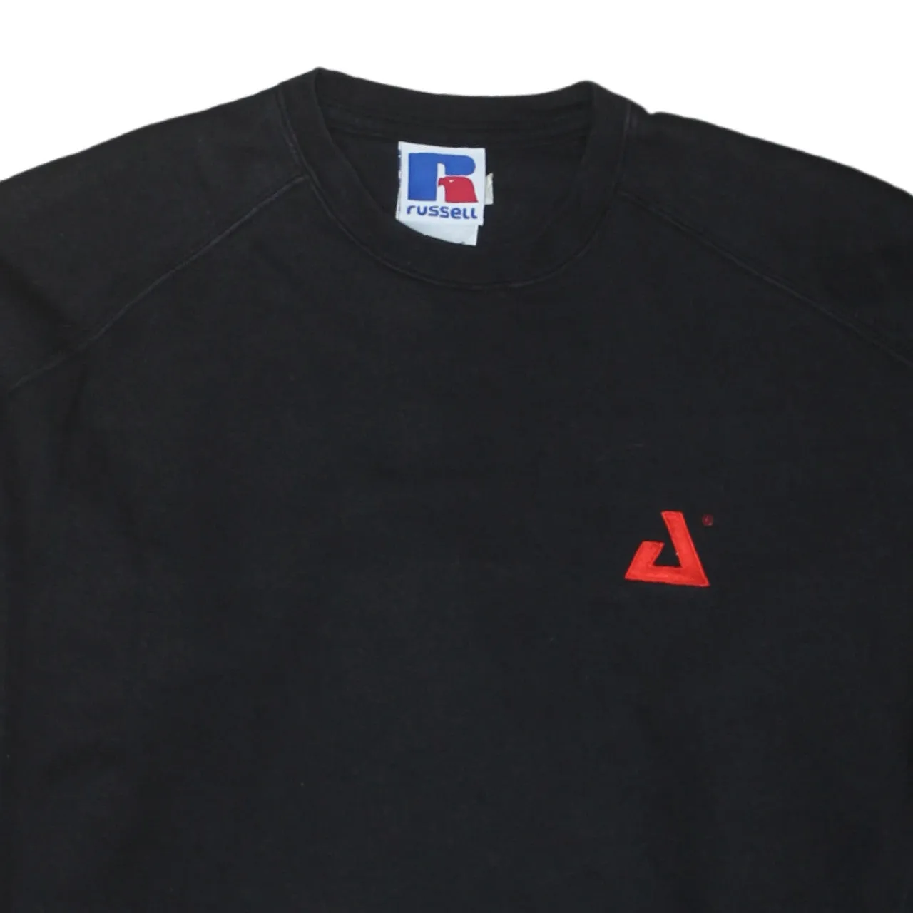 Russell Athletic Black Sweatshirt Men's Small Embroidered Red Logo Crewneck Pullover Top sold by Vintage Club product image thumbnail 3