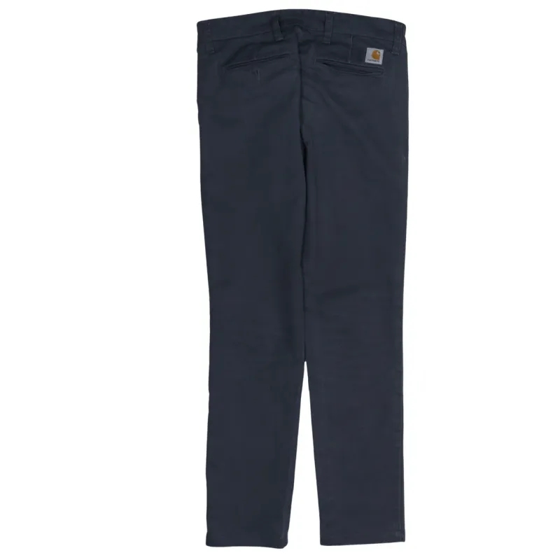 Carhartt Navy Sid Pant Trousers Men’s 31 Slim Fit Work Chinos Back Logo Patch made by Carhartt