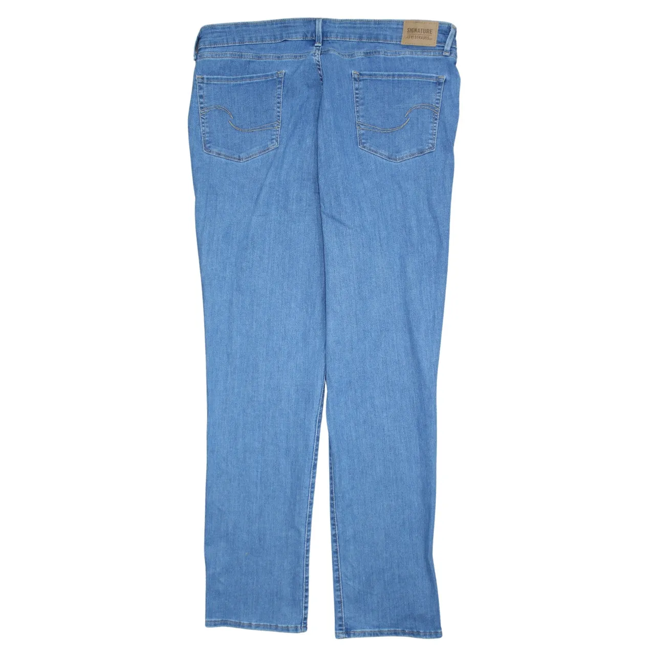 Signature Light Blue Jeans Pants Men's 34 Five Pocket Straight Leg Denim Trousers sold by Vintage Club