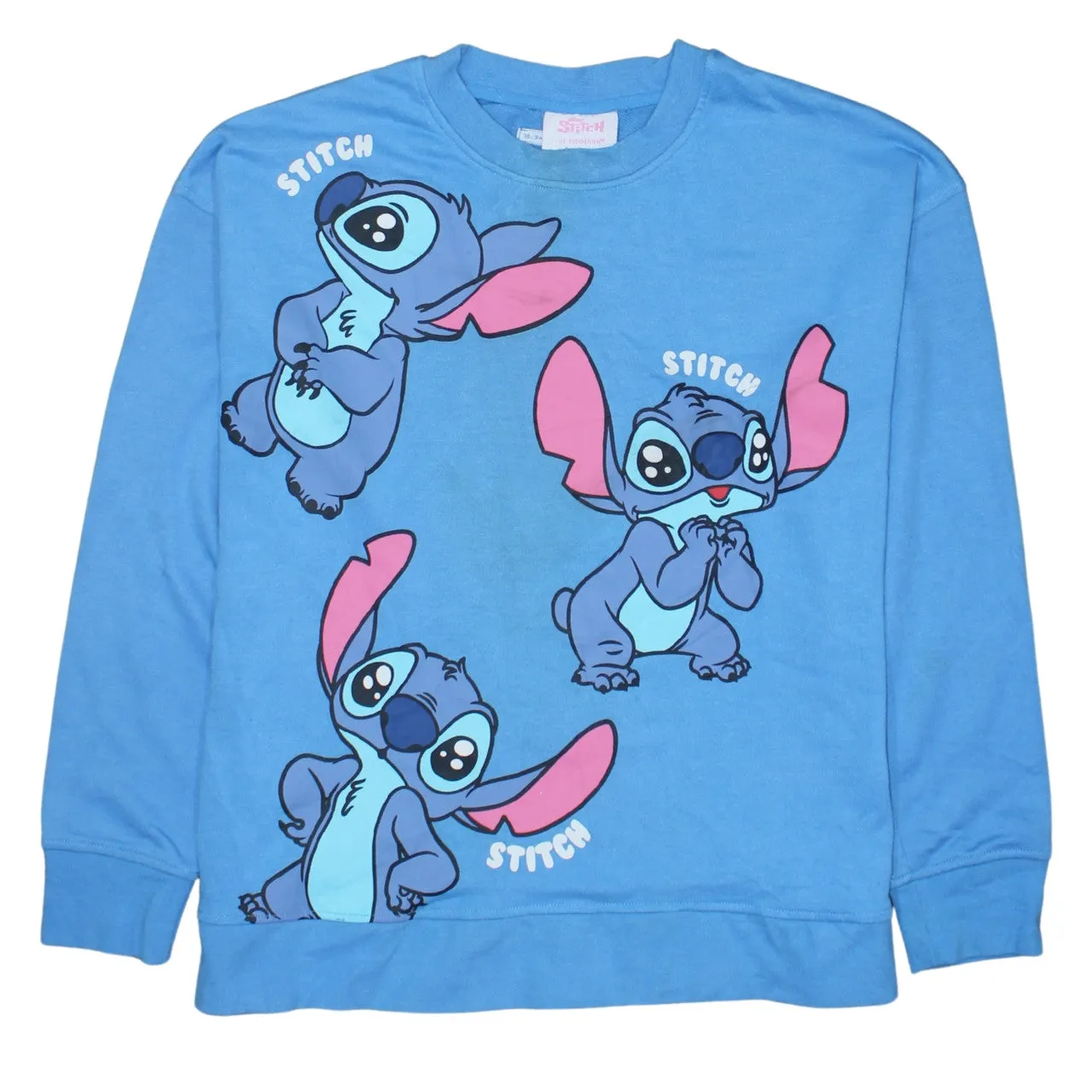 Disney Blue Stitch Sweatshirt Men's Medium Printed Graphic Crewneck Pullover Top sold by Vintage Club