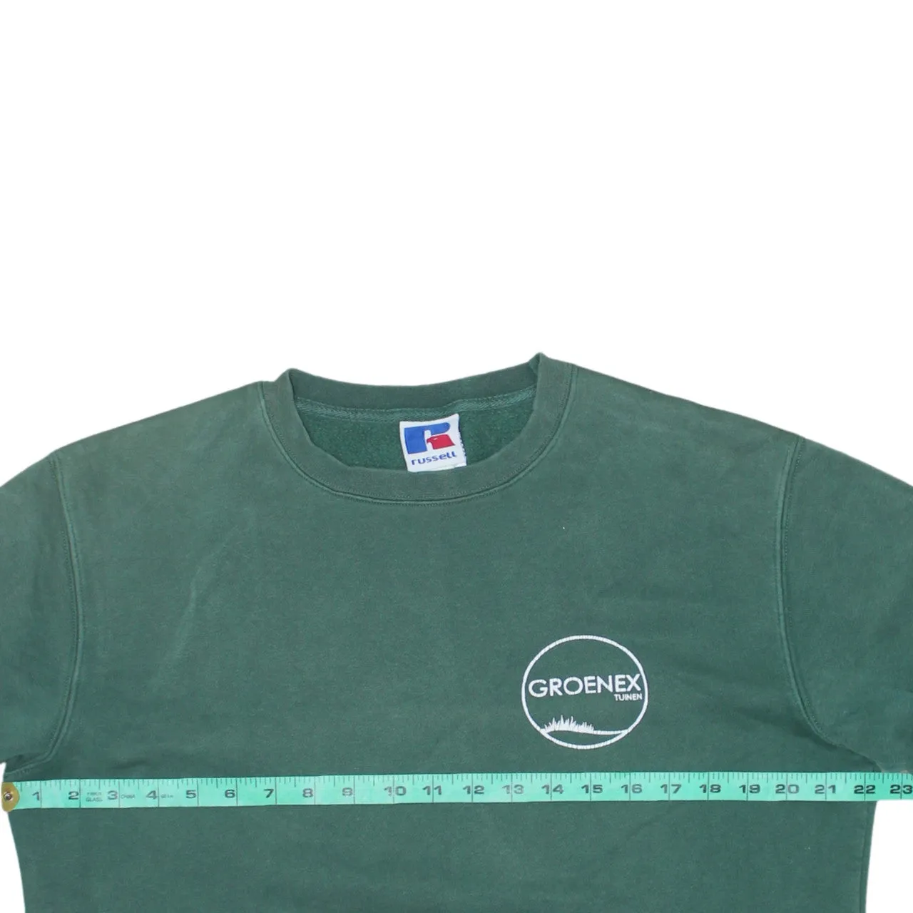 Russell Athletic Green Sweatshirt Men's Medium Printed Groenex Logo Crewneck Pullover Fleece Top sold by Vintage Club product image thumbnail 5