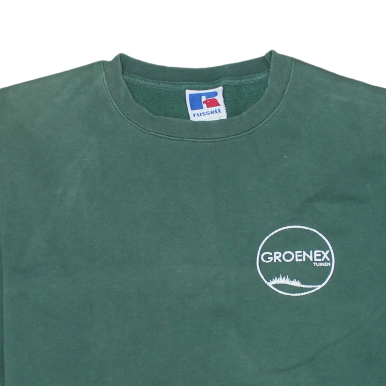 Russell Athletic Green Sweatshirt Men's Medium Printed Groenex Logo Crewneck Pullover Fleece Top sold by Vintage Club product image thumbnail 3