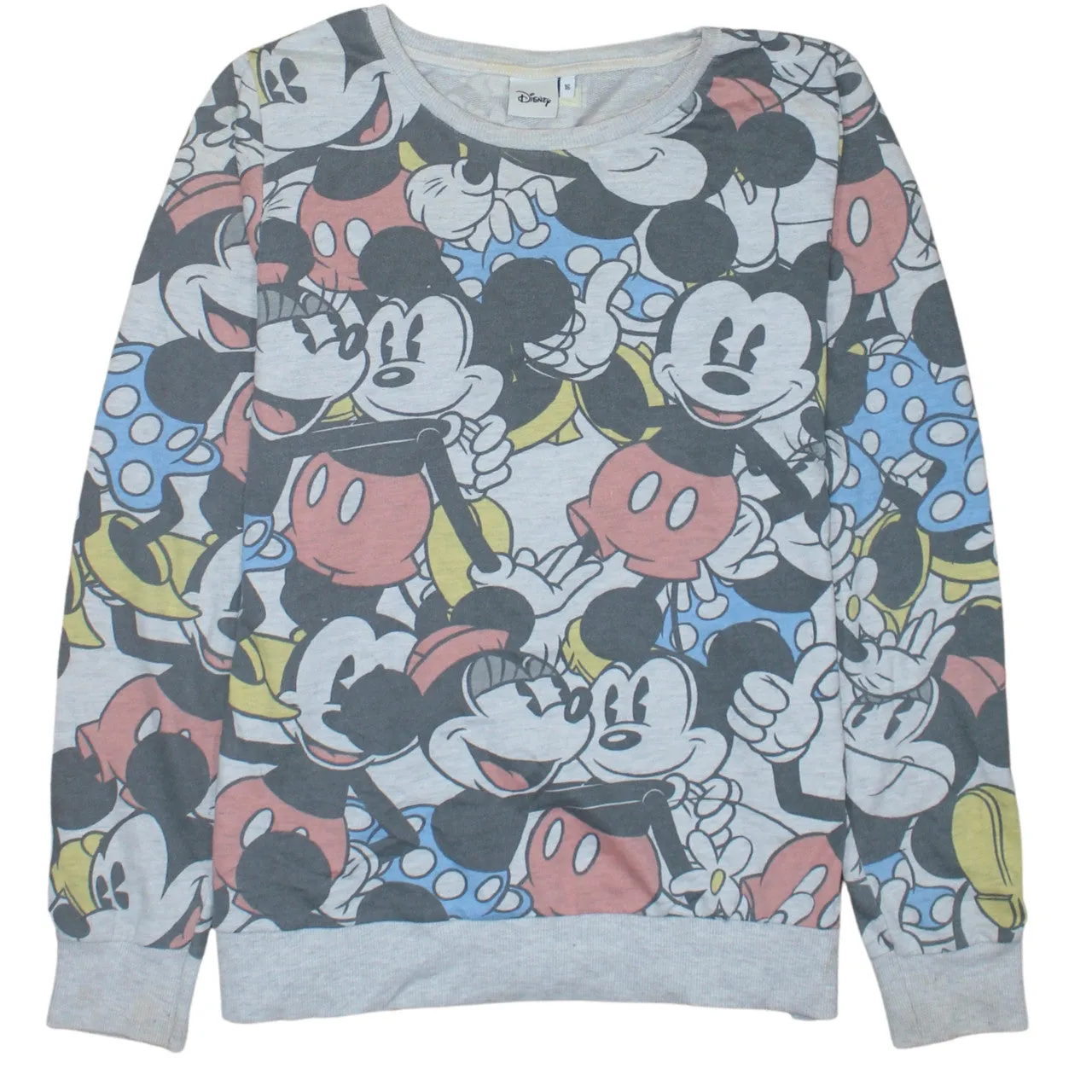 Disney 90's Plain Crew Neck Sweatshirt Small Grey sold by Vintage Club