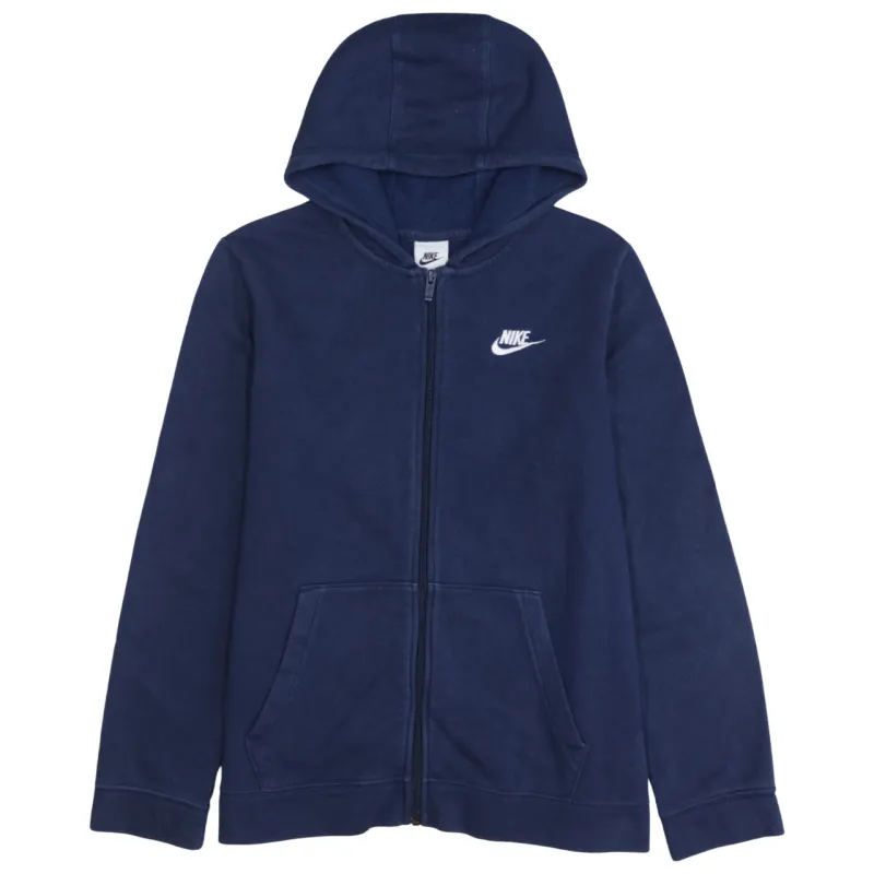 Nike Navy Blue Hoodie Women’s XLarge Full Zip Embroidered Swoosh Split Pocket Sweatshirt sold by Vintage Club