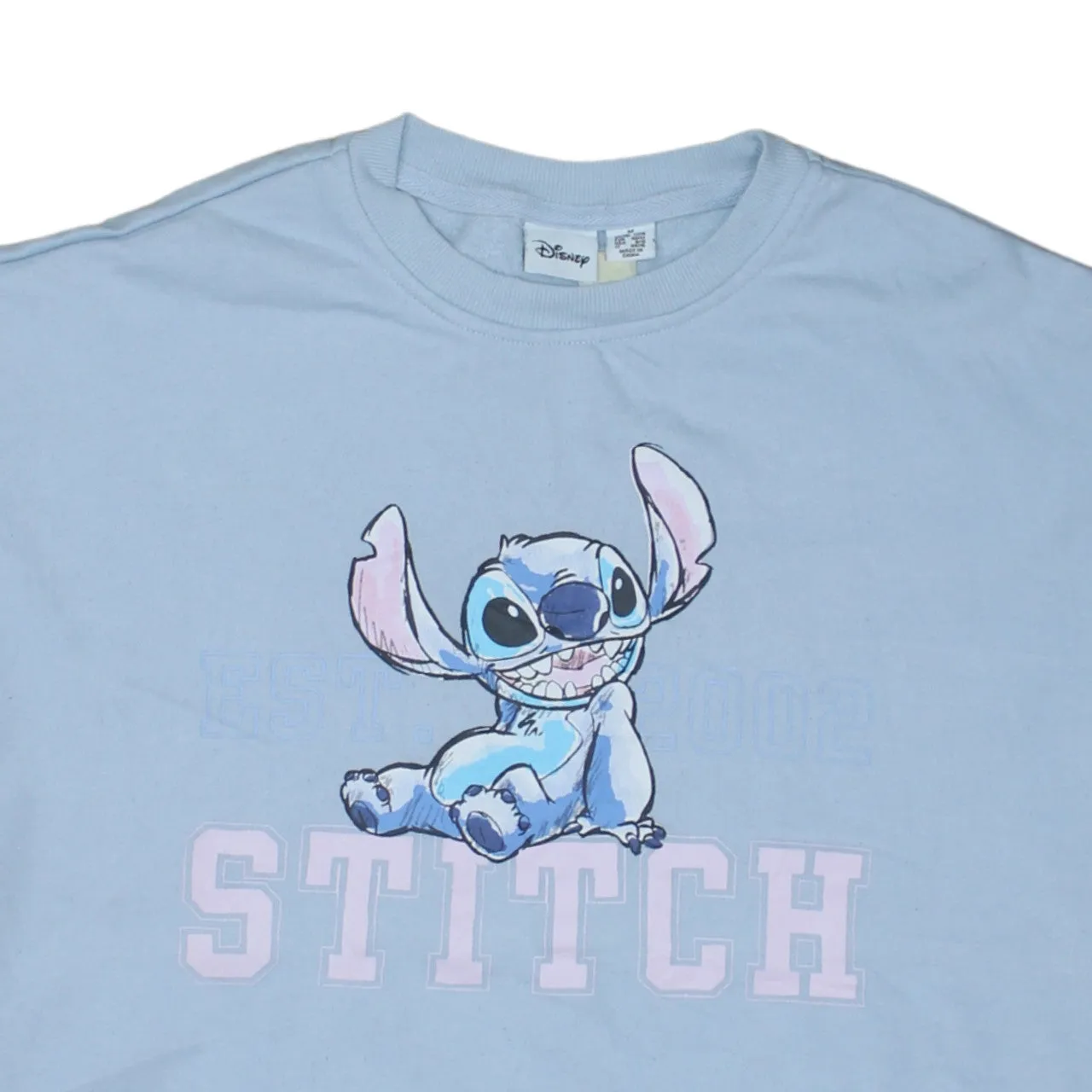 Disney Blue Sweatshirt Women's Medium Stitch Printed Graphic Crewneck Pullover Fleece Top sold by Vintage Club product image thumbnail 3