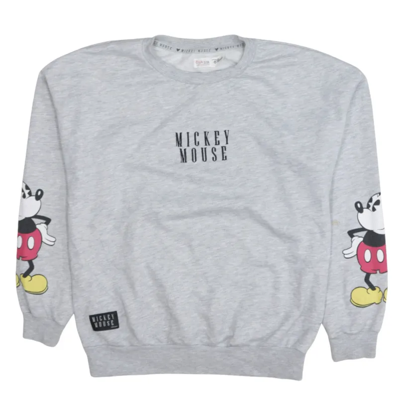 Disney Grey Sweatshirt Women's Large Printed Mickey Mouse Sleeve Graphics Pullover Top sold by Vintage Club