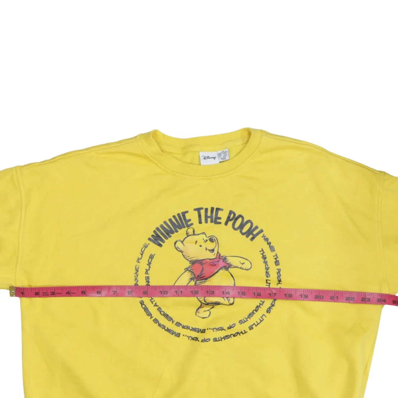 Disney Yellow Sweatshirt Women’s Medium Winnie The Pooh Printed Front Crewneck Pullover sold by Vintage Club product image thumbnail 5