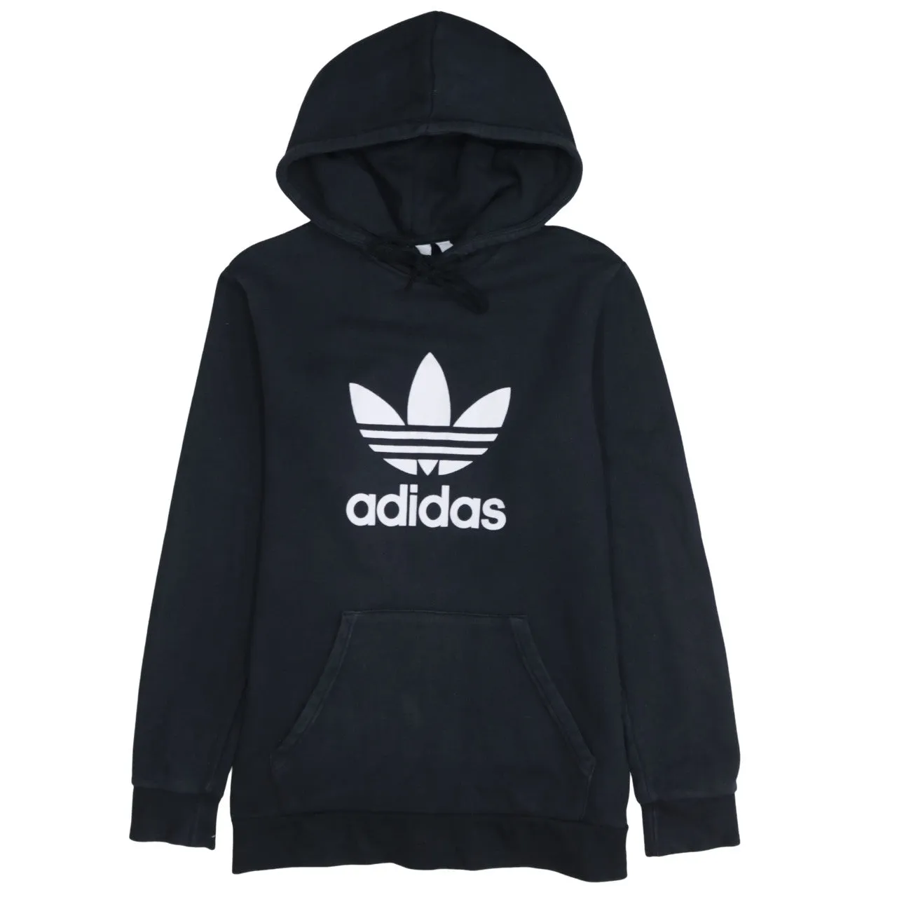 Adidas 90's Spellout Pullover Hoodie Small Black sold by Vintage Club
