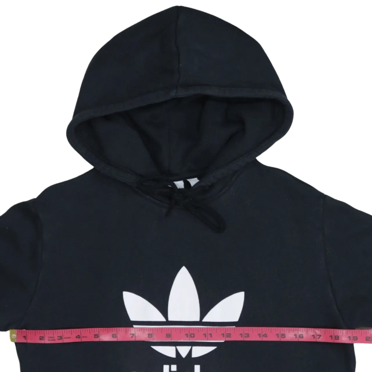 Adidas 90's Spellout Pullover Hoodie Small Black sold by Vintage Club product image thumbnail 5