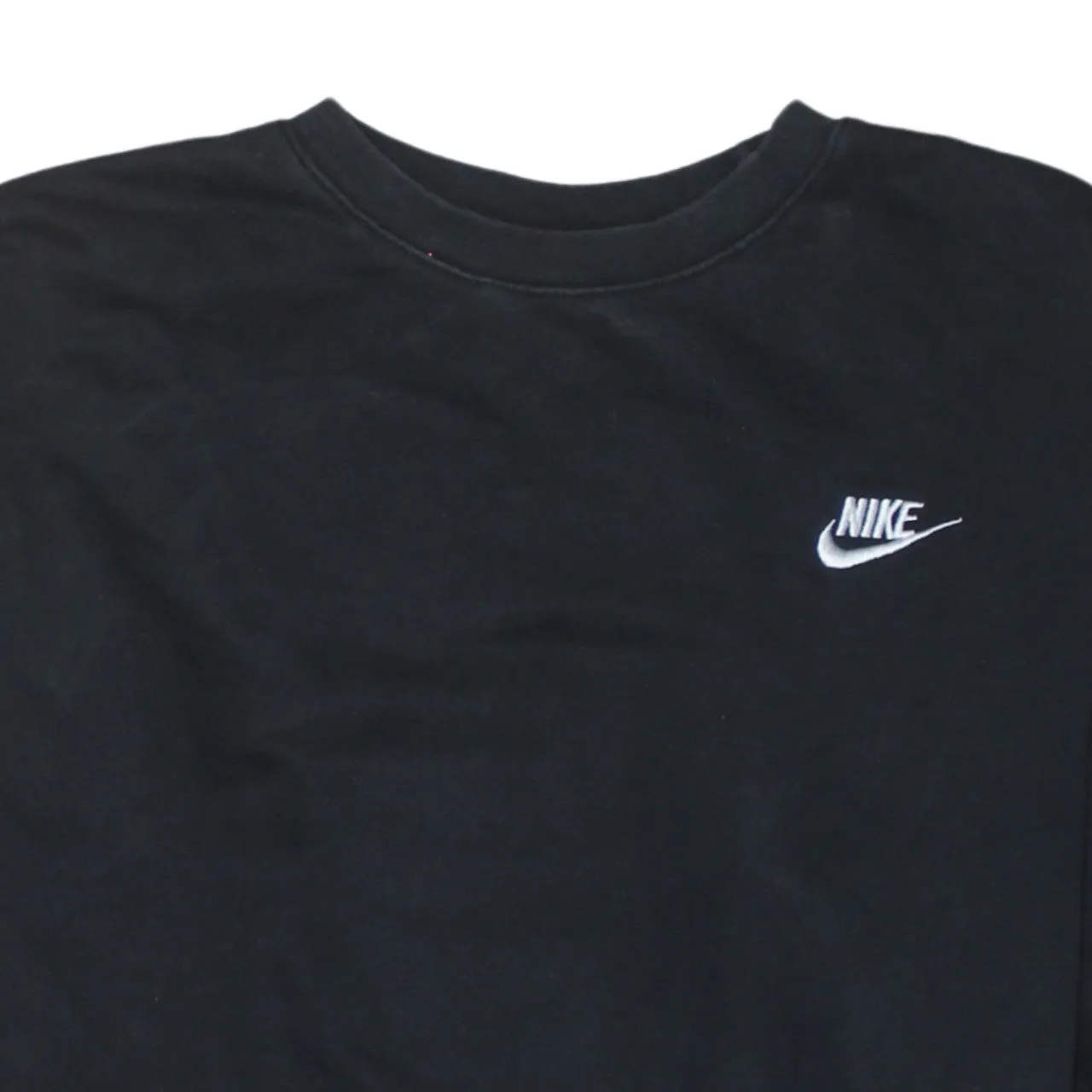 Nike Black Sweatshirt Men's Medium Embroidered Swoosh Logo Crewneck Pullover Fleece Top sold by Vintage Club product image thumbnail 3
