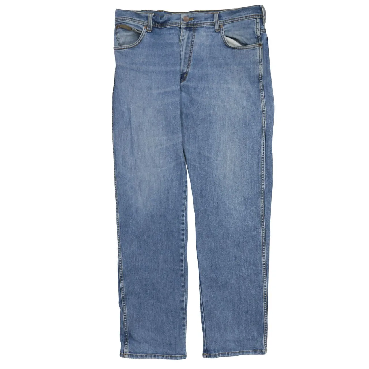 Wrangler Light Blue Jeans Men's 36 Classic Five Pocket Straight Leg Denim Pants sold by Vintage Club product image thumbnail 2