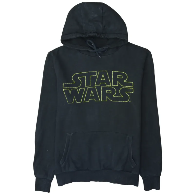 Star Wars 90's Spellout Pullover Hoodie Large Black made by Star Wars