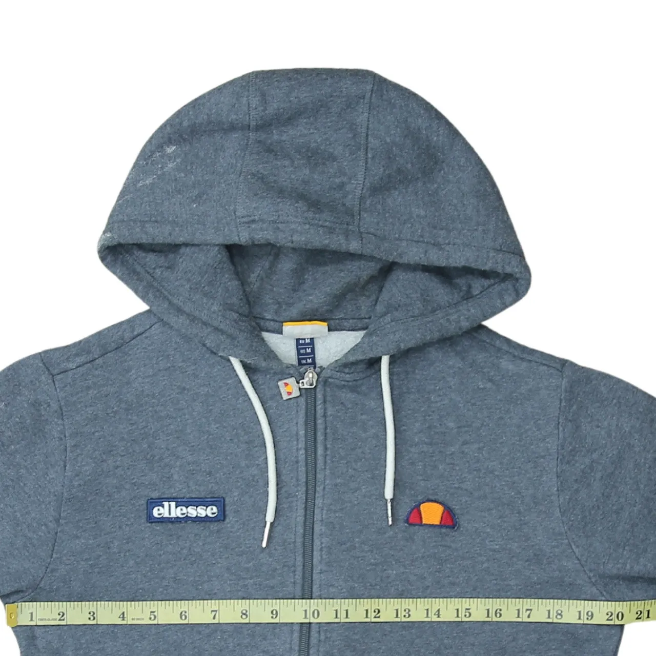 Ellesse Blue Zip Hoodie Men's Medium Embroidered Chest Logos Drawstring Full Zip Sweatshirt sold by Vintage Club product image thumbnail 5