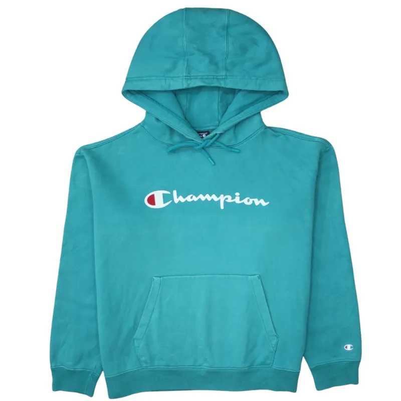 Champion 90's Spellout Pullover Hoodie Medium Green sold by Vintage Club