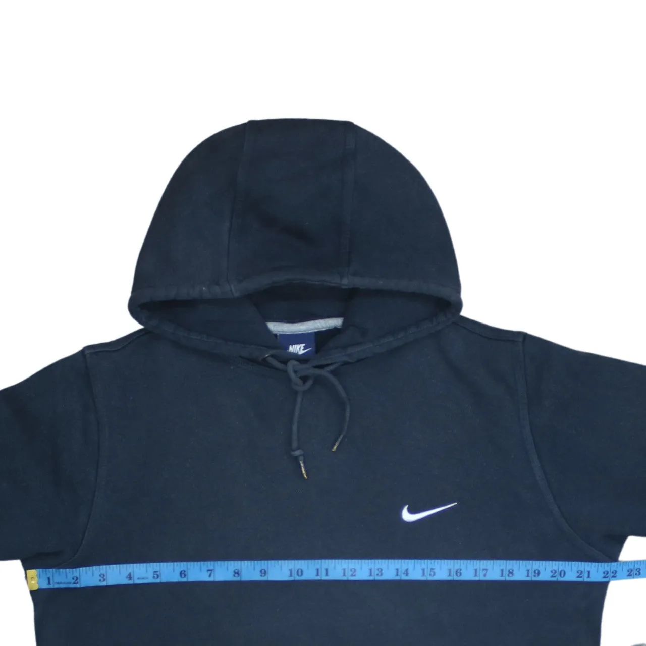 Nike Navy Blue Hoodie Men’s Medium Embroidered Swoosh Front Pocket Pullover Sweatshirt sold by Vintage Club product image thumbnail 5