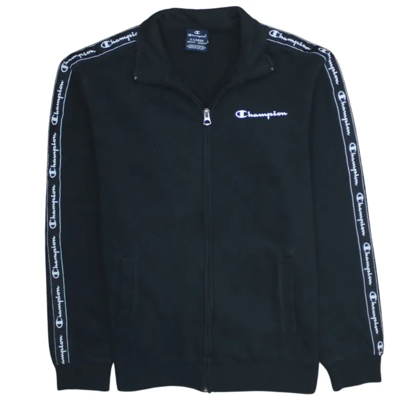 Champion 90's Lightweight Full Zip Up Sweatshirt XLarge Black made by Vintage Club