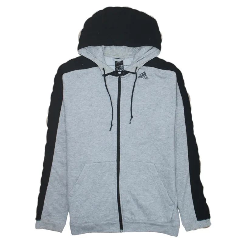 Adidas 90's Drawstring Pockets Full Zip Up Hoodie Medium Black sold by Vintage Club