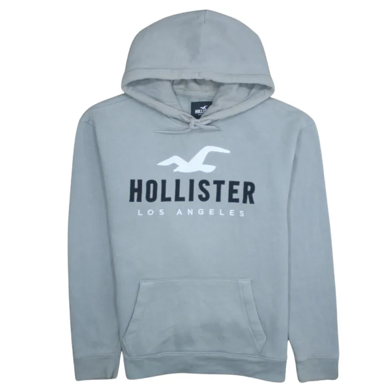 Hollister 90's Spellout Pullover Hoodie Large Grey made by Hollister