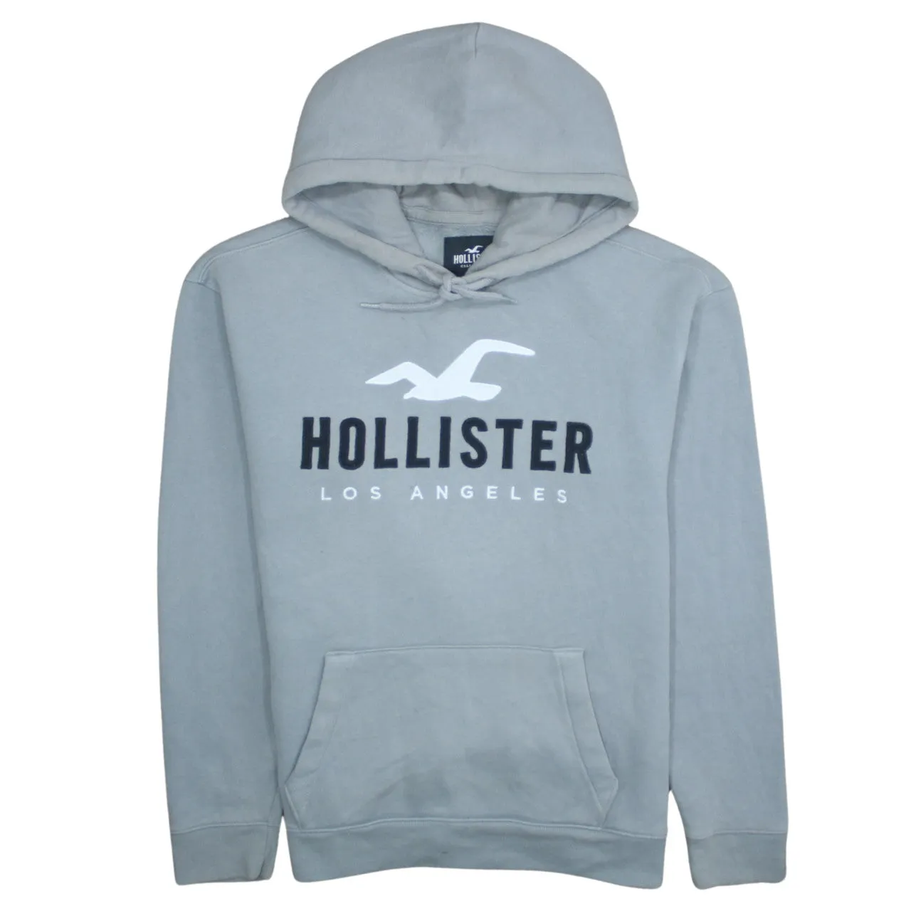 Hollister 90's Spellout Pullover Hoodie Large Grey sold by Vintage Club